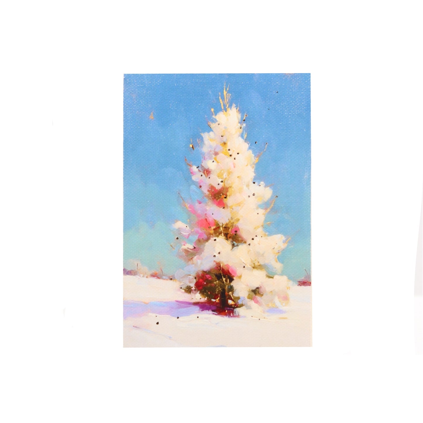 Print on Canvas | Winter Tree | Hand Detailed Foil | 4”x6”