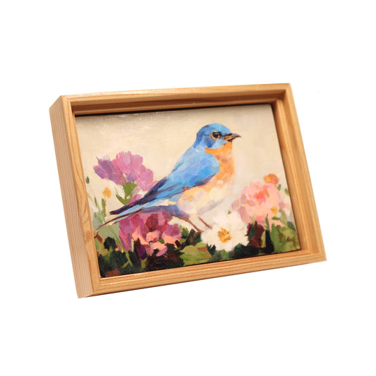 Original Oil Painting | Eastern Bluebird 2 | Framed 5”x7”