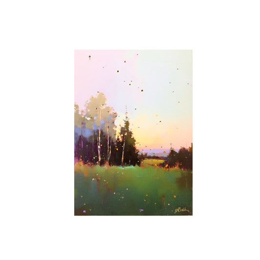 Print on Canvas | Mountain View Landscape at Dusk | Hand Detailed| 5x7”