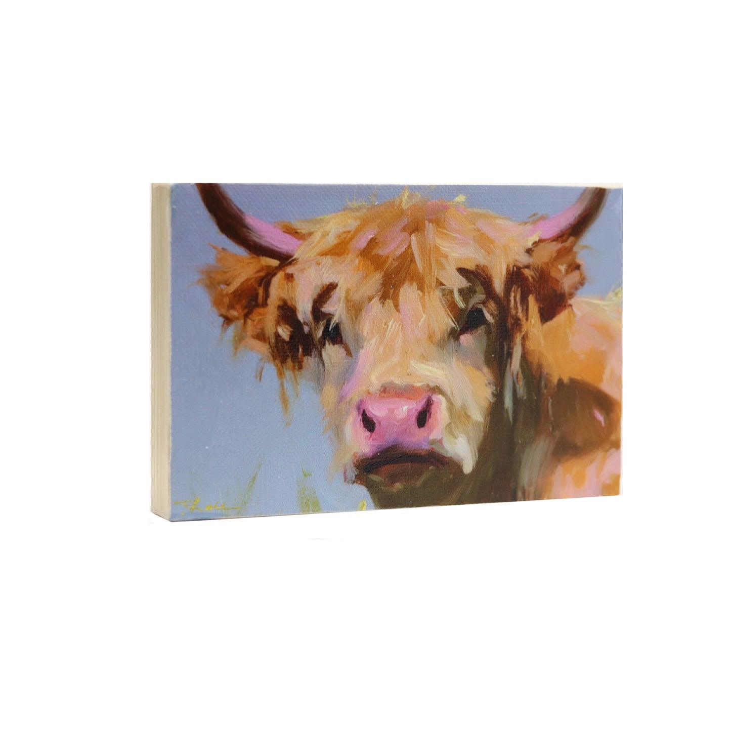 Print on Canvas | Highland Cow | Hand Detailed Foil | 4"x6"