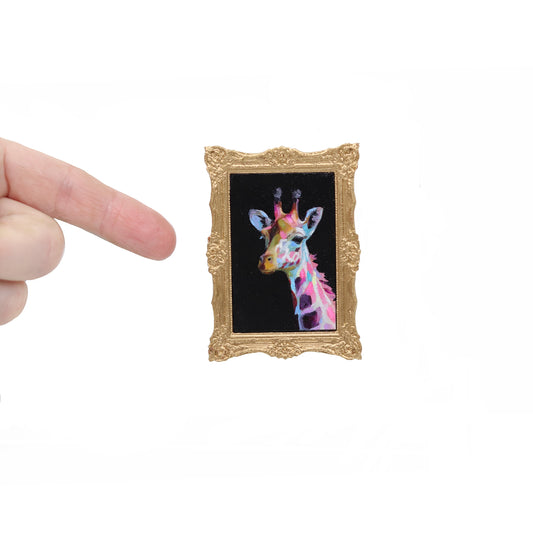 Miniature Original Oil Painting | Giraffe Portrait