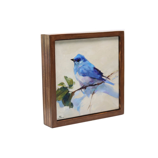 Original Oil Painting | Bluebird 4 | Framed 6"x6"