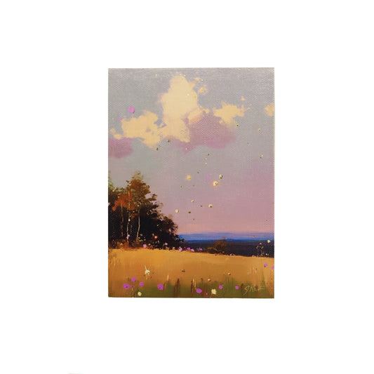 Print on Canvas | Hand Detailed Foil| Fall Landscape | 5x7”
