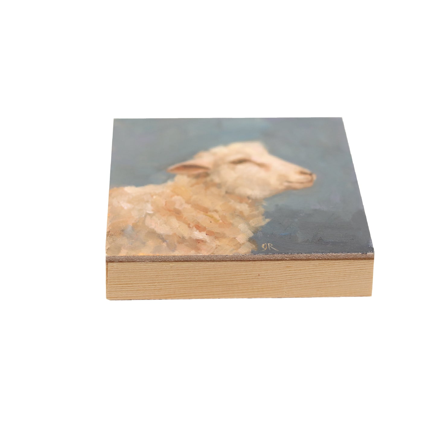 Sheep Mini Portrait | Original Oil Painting | 4”x4”