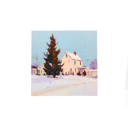 Print on Canvas | Winter Town | Hand Detailed | 5"x5"