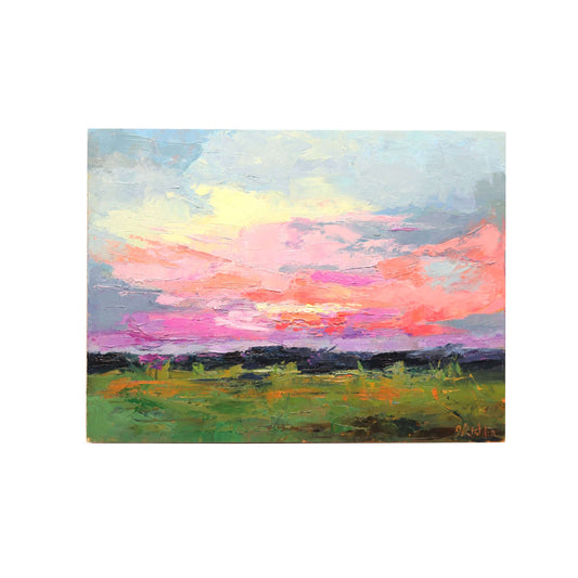 Colorful Abstract Landscape 27 | Original Oil Painting 6"x8"