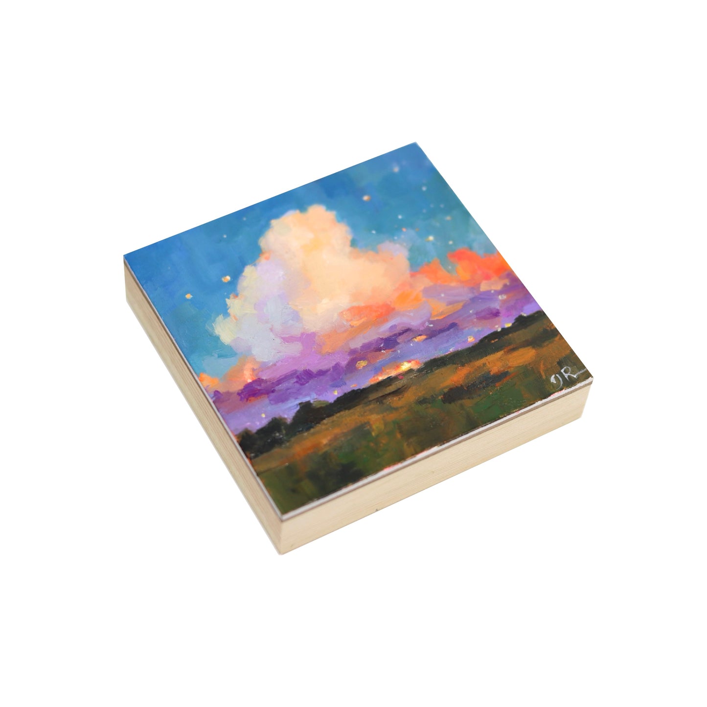 Cloud Landscape 33 | Original Mini Oil Painting | 4”x4”