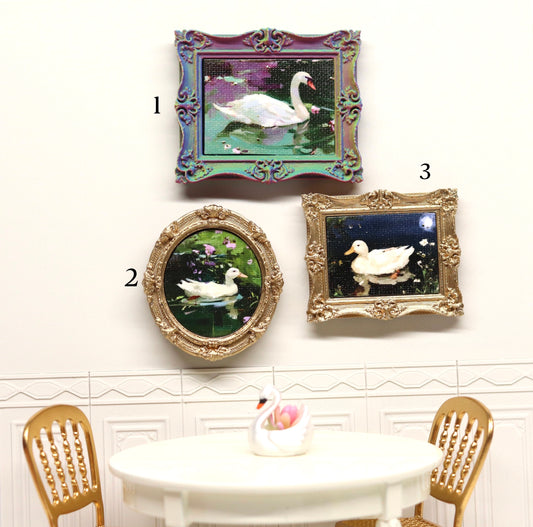 Mini Canvas Art Print Magnets - Water Birds Collection