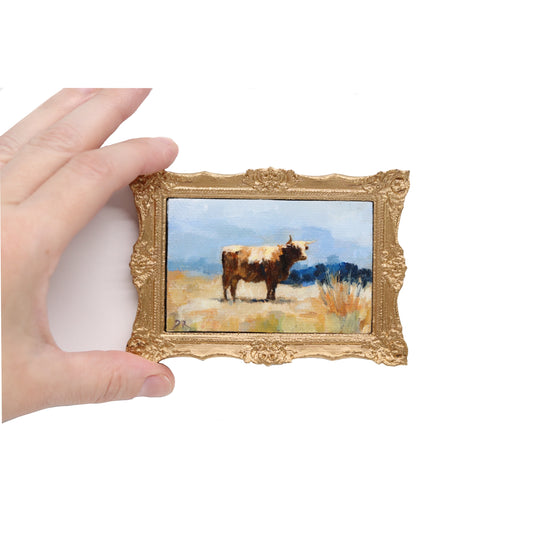 Mini Original Oil Painting | Highland Cow