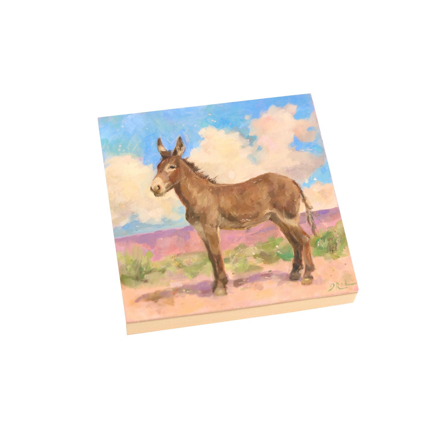 Donkey Portrait 23 | Original Oil Painting | 5"x 5” Western Burro