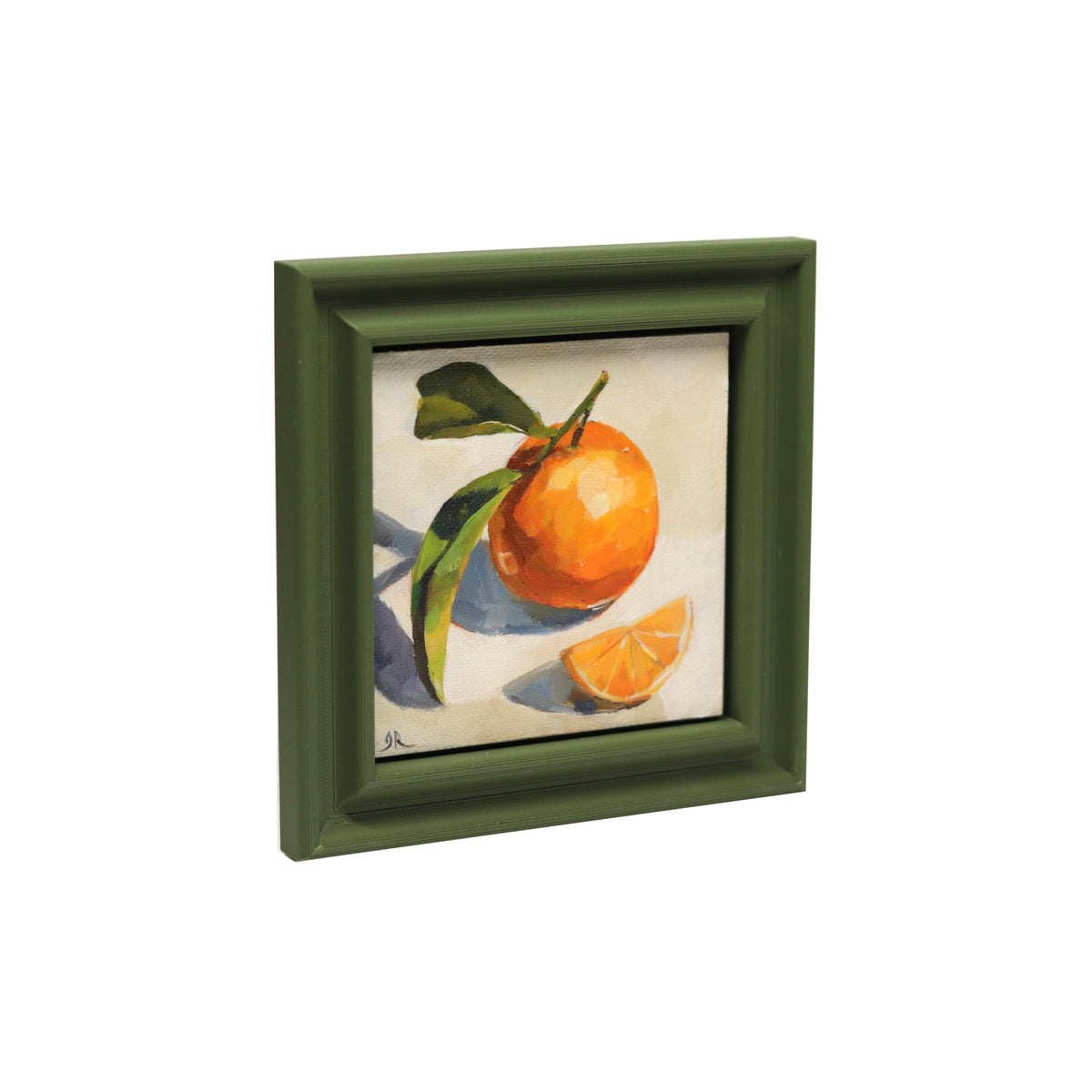 Orange Still Life | Original Oil Painting | 4x4” Framed