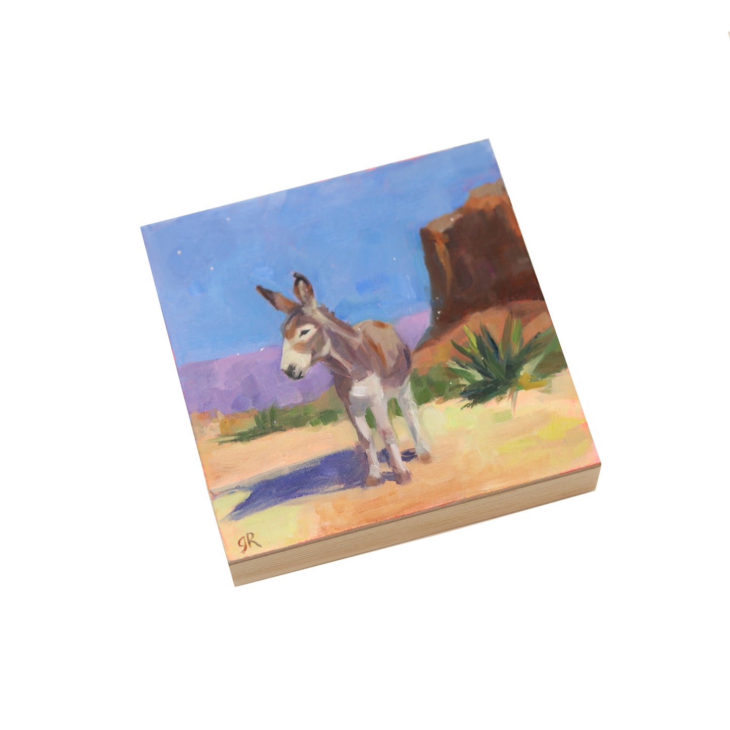 Donkey Portrait 25 | Original Oil Painting | 4"x4" Western Burro