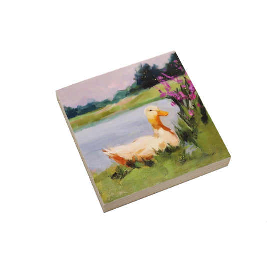 Print on Canvas | Duck Pond | Hand Detailed Foil | 5x5”