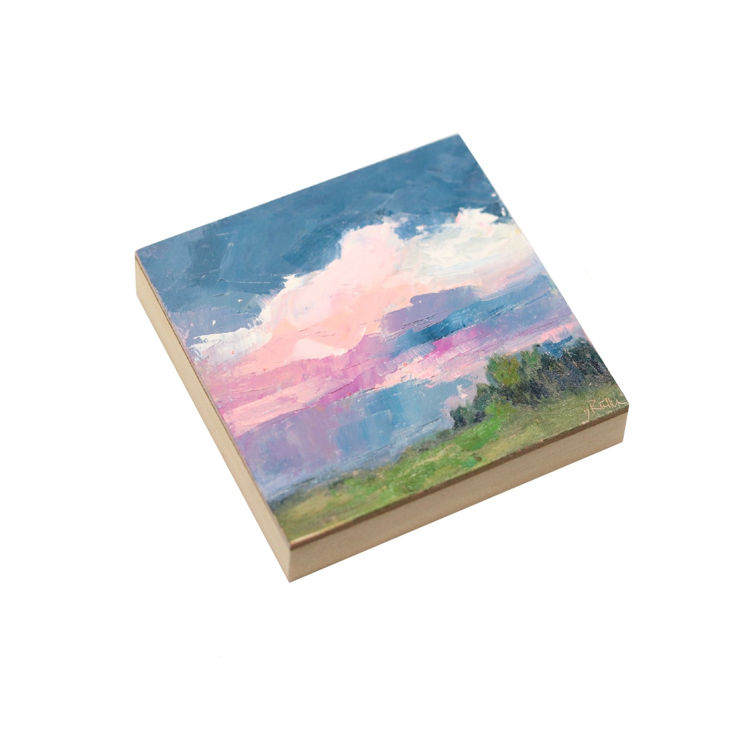 Abstract Landscape 28 | Original Mini Oil Painting | 4”x4”