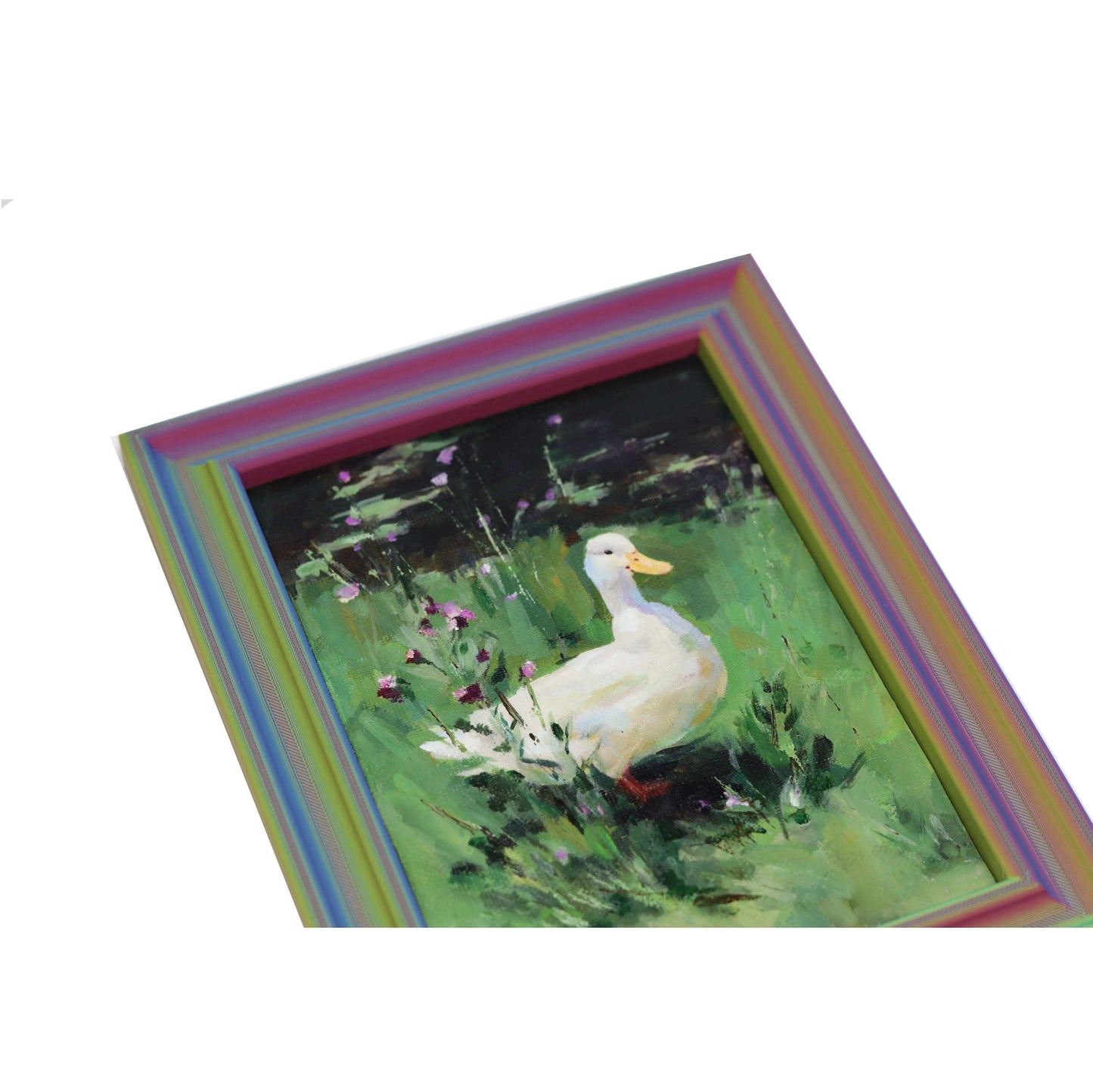 Original Oil Painting | Duck in Landscape 8 | 5"x7" Framed Art
