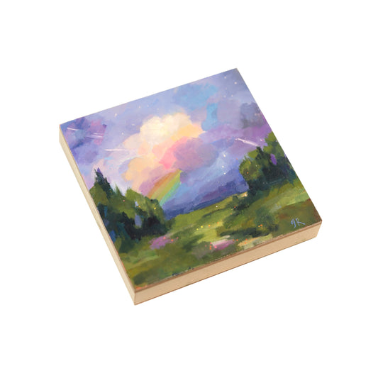 Rainbow Landscape 42| Original Mini Oil Painting | 5"x5"