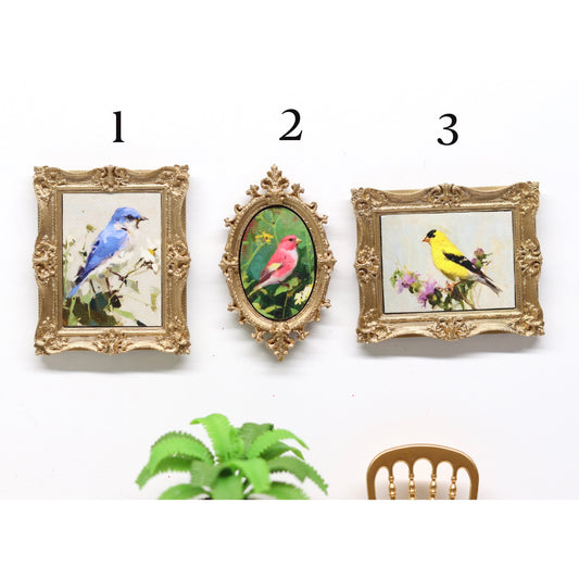 Mini Canvas Art Print Magnets - Songbirds
