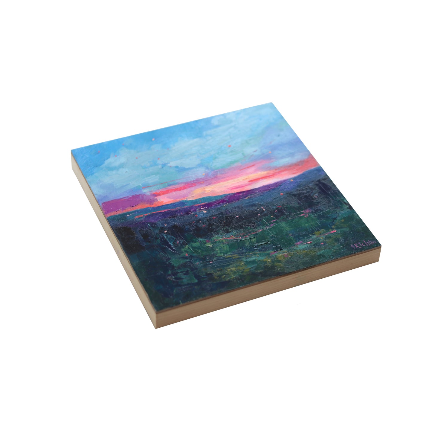 Sunset Landscape 19  | Original Oil Painting | 8”x 8”