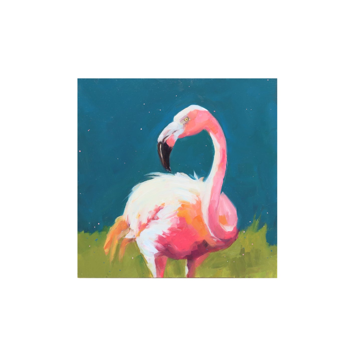 Flamingo 2 | Original Oil Painting | 6”x6”