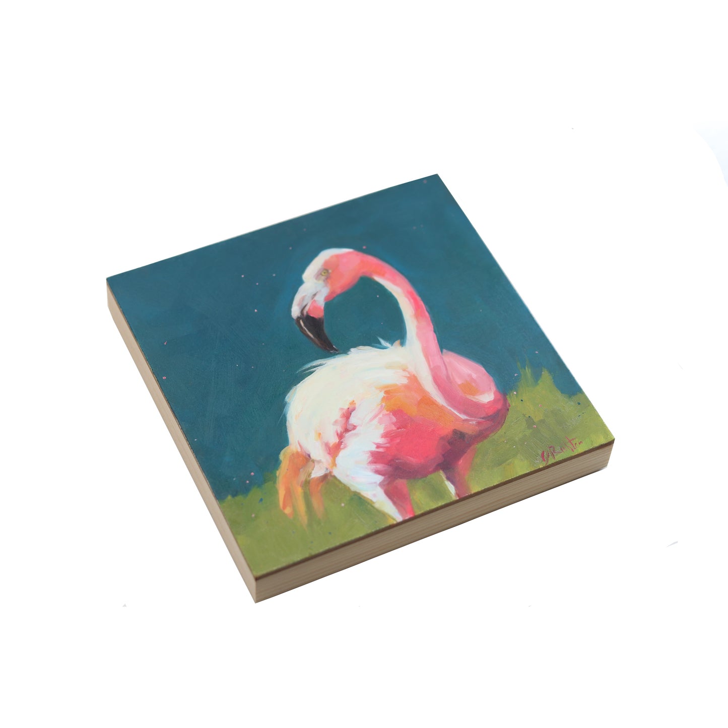 Flamingo 2 | Original Oil Painting | 6”x6”