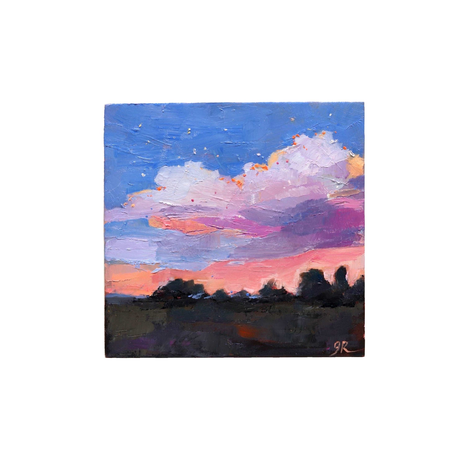 Abstract Landscape 35 | Original Mini Oil Painting | 4”x4”