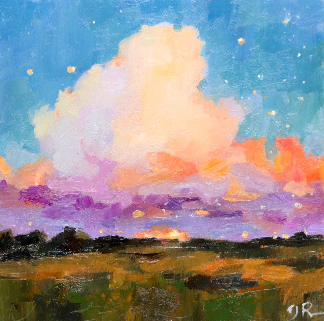 Sky Landscape 33| Original Mini Oil Painting | 4”x4”
