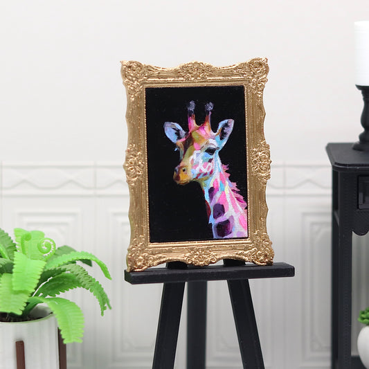 Miniature Original Oil Painting | Giraffe Portrait