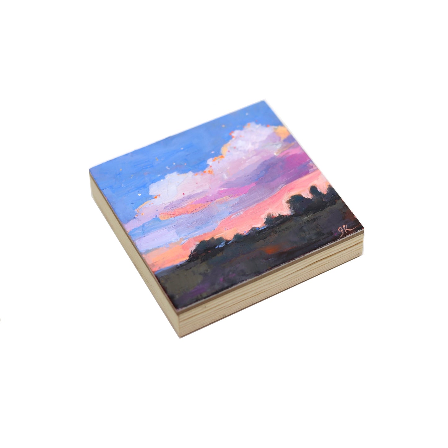 Abstract Landscape 35 | Original Mini Oil Painting | 4”x4”