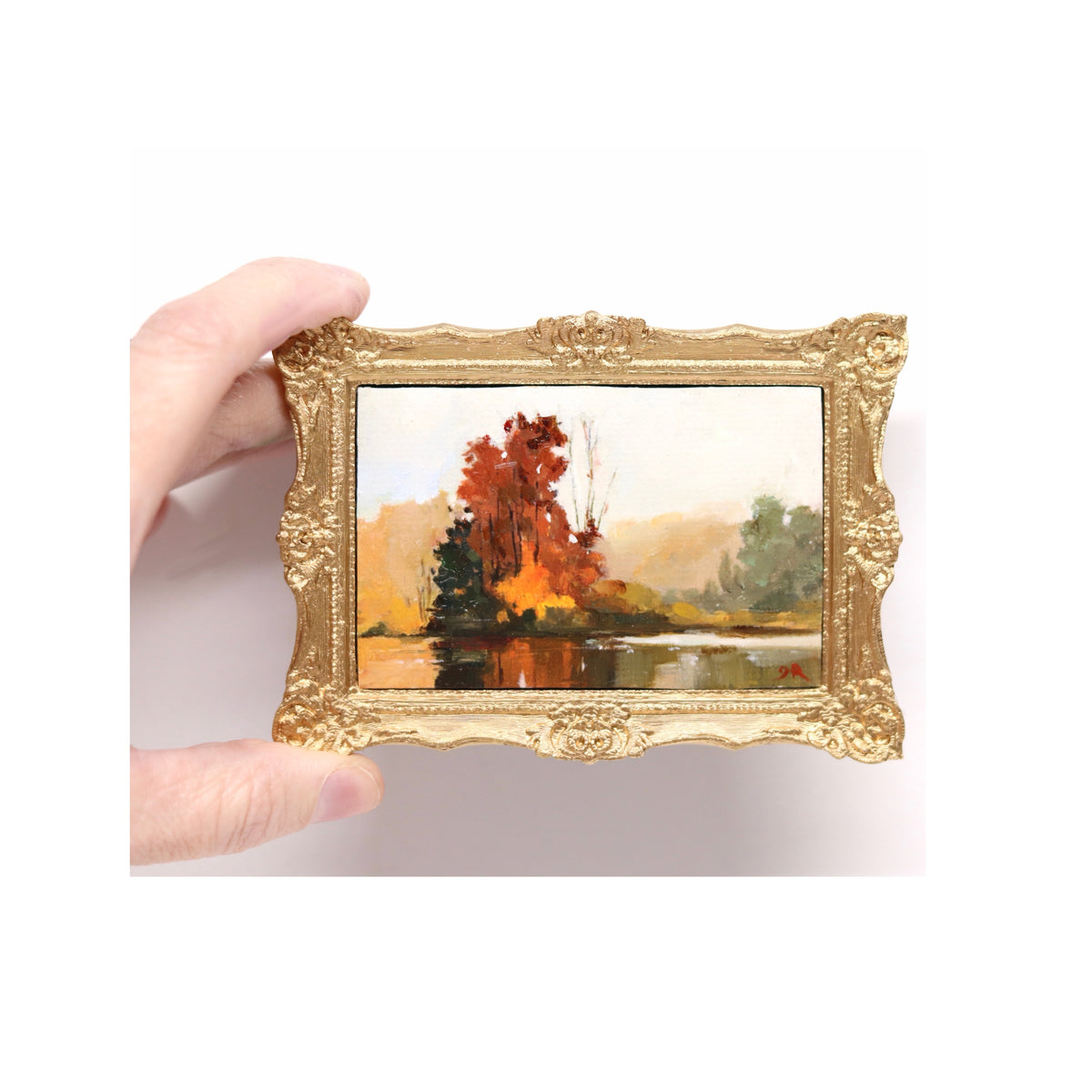 Autumn Landscape #39 | Miniature Oil Painting | 2x3” Framed