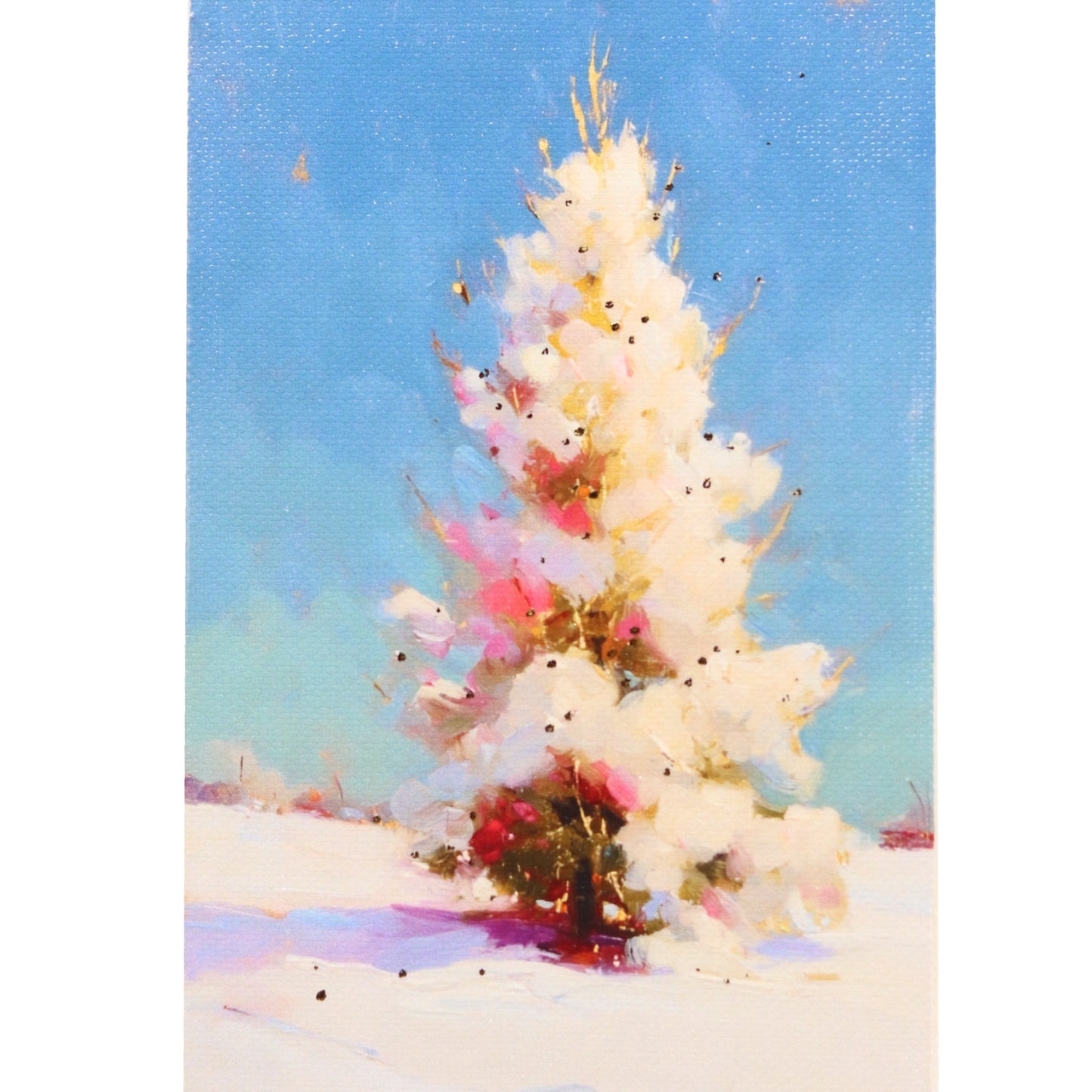 Print on Canvas | Winter Tree | Hand Detailed Foil  | 4”x6”