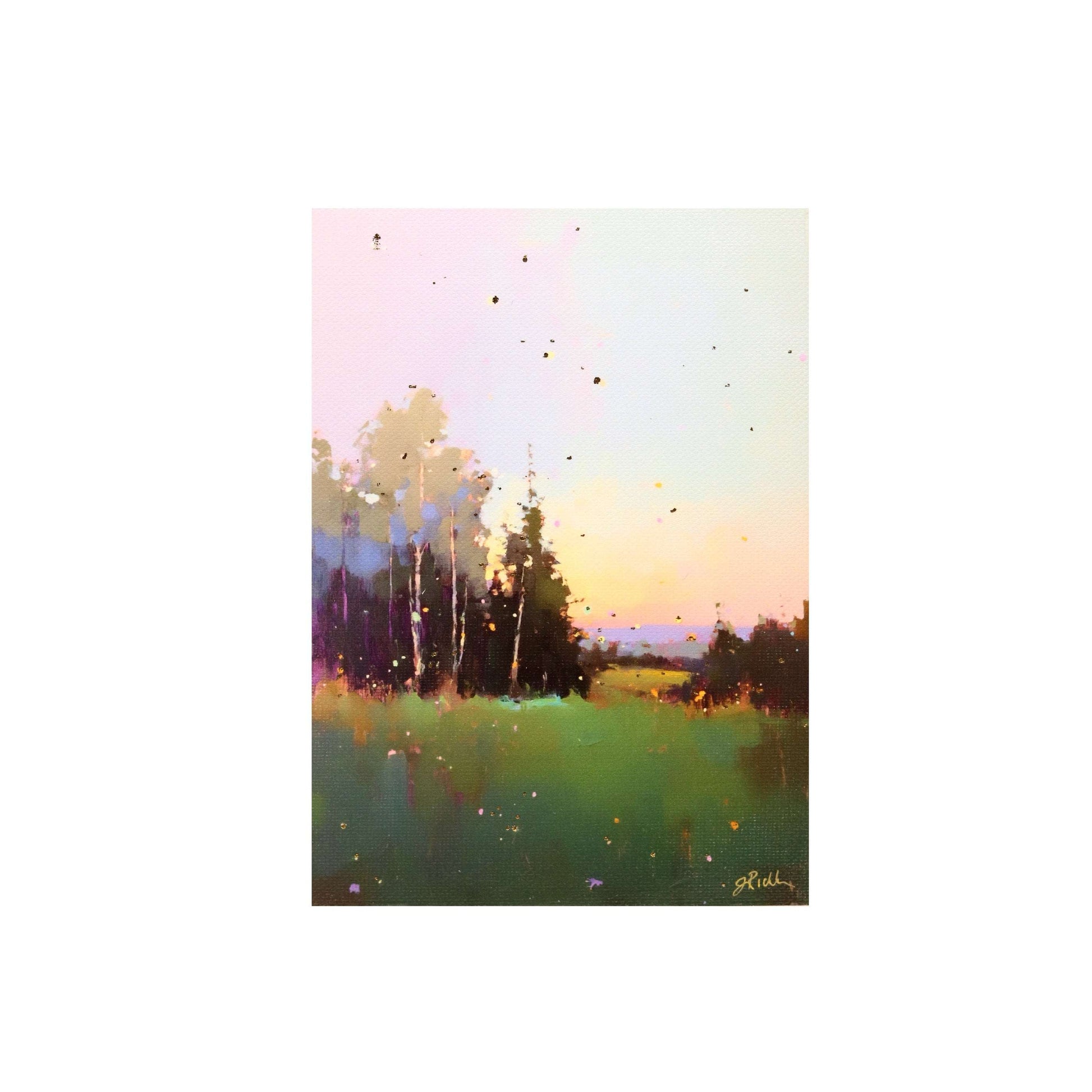 Print on Canvas | Mountain View Landscape at Dusk | Hand Detailed| 5x7”