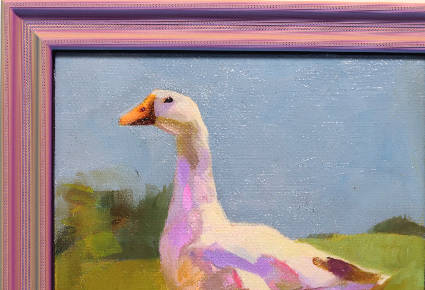Original Oil Painting | Duck in Landscape 9 | 5”x5” Framed Art