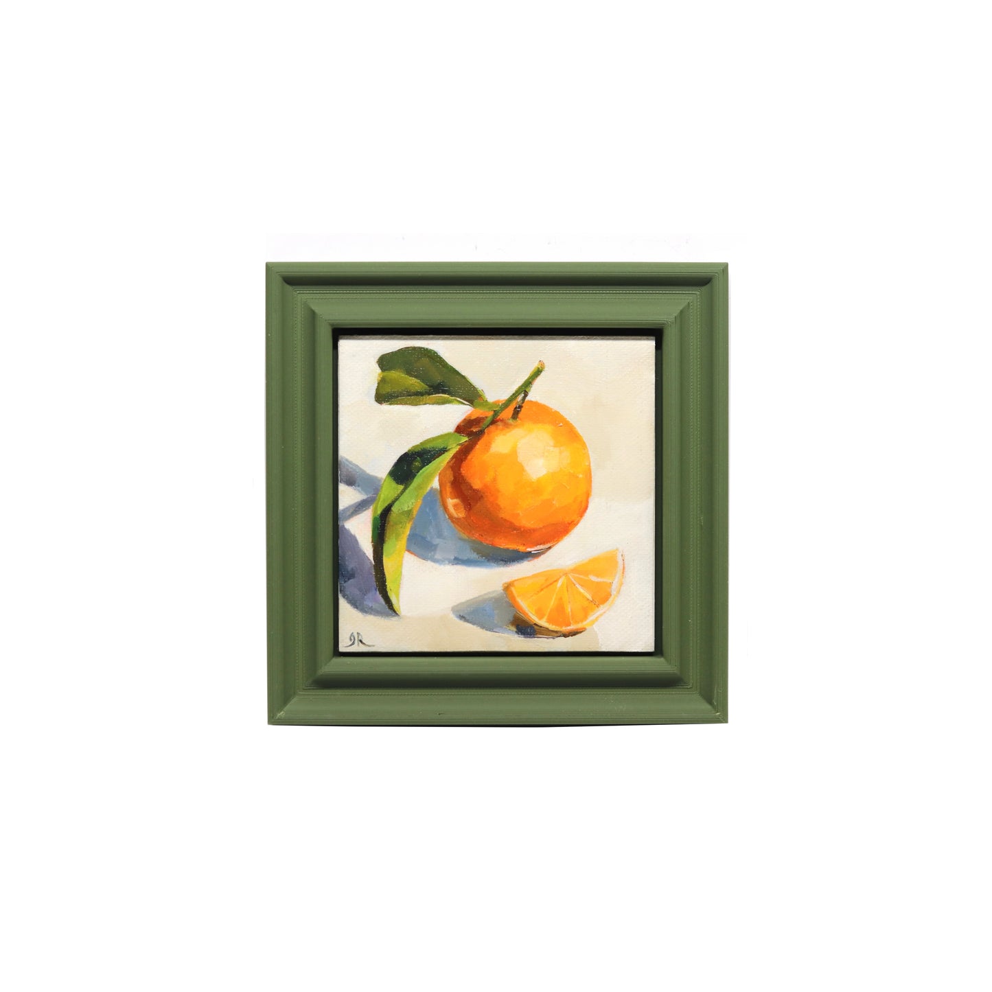 Orange Still Life | Original Oil Painting | 4x4” Framed