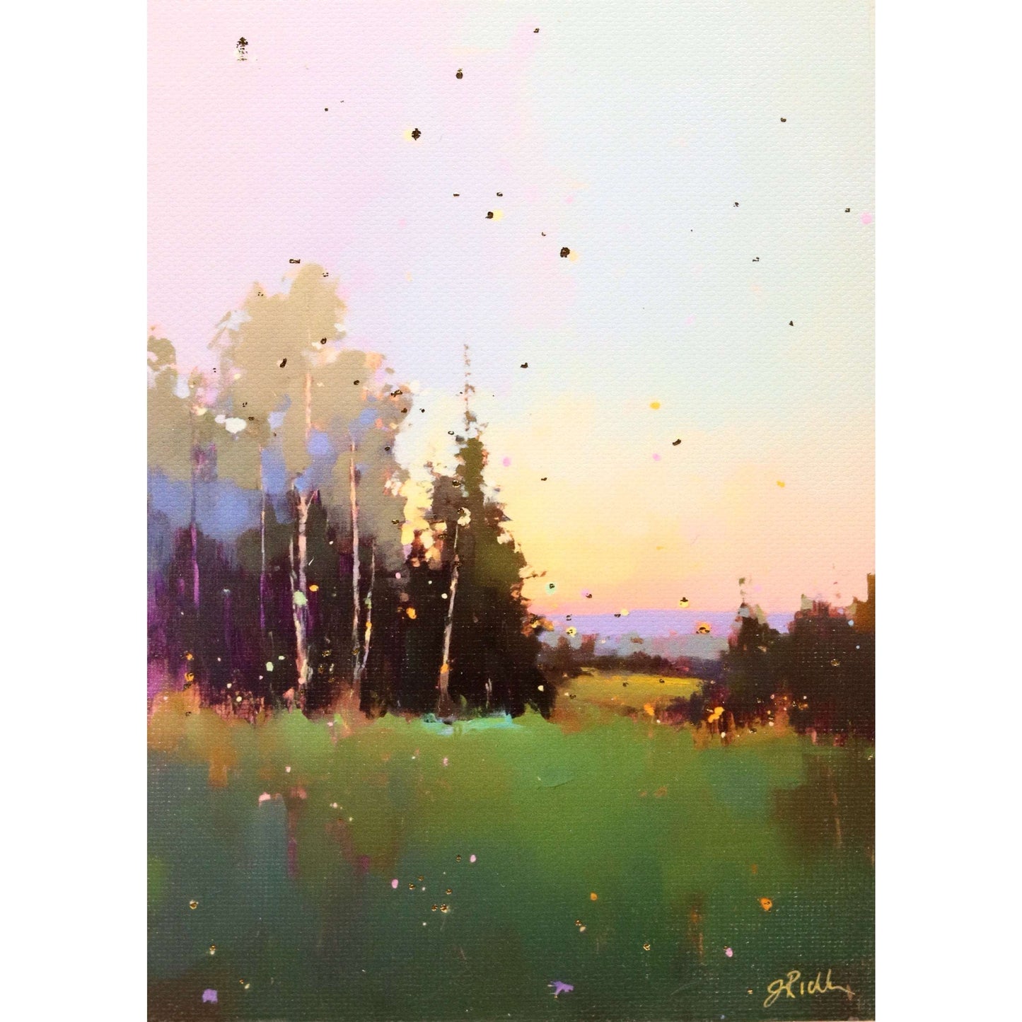 Print on Canvas | Mountain View Landscape at Dusk | Hand Detailed| 5x7”