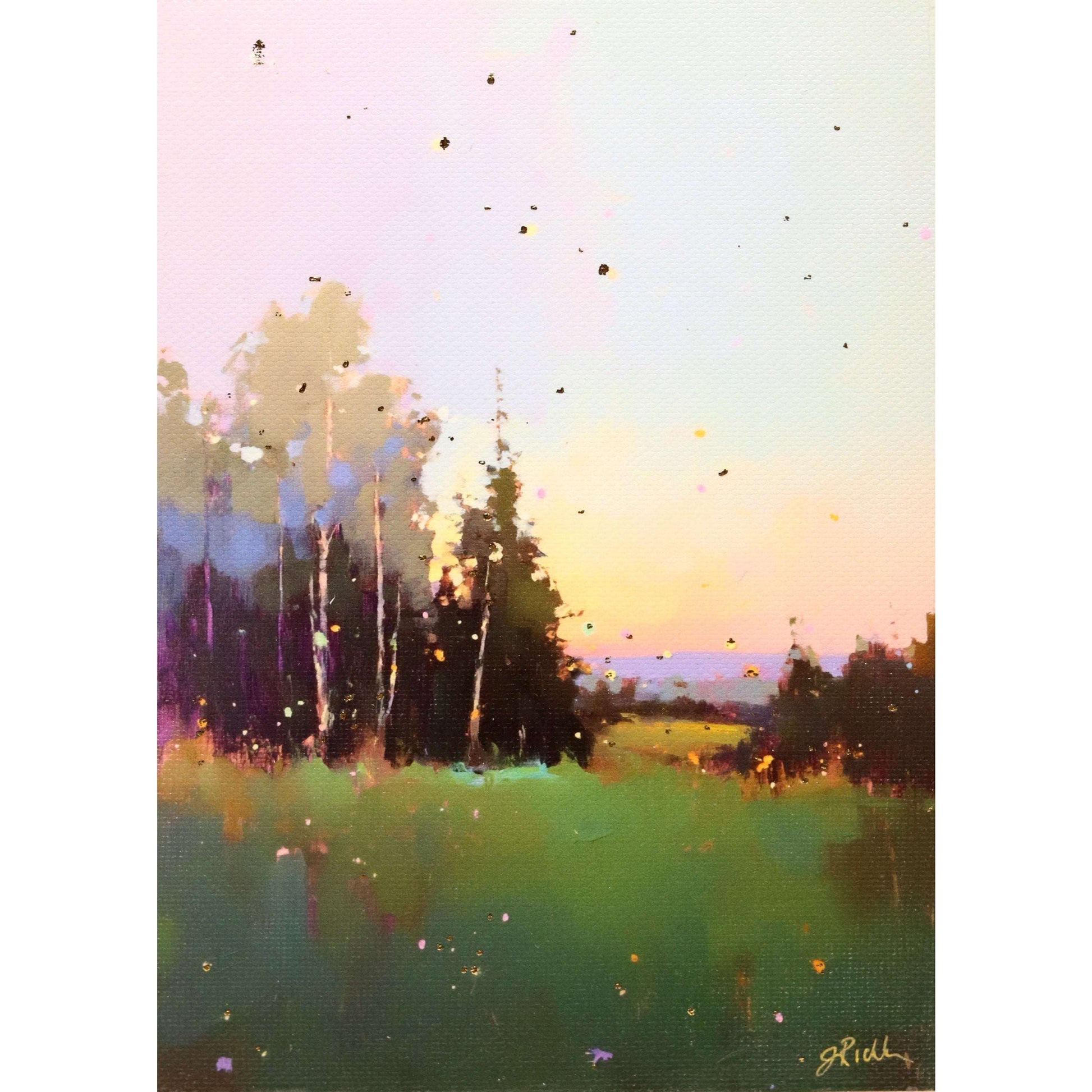 Print on Canvas | Mountain View Landscape at Dusk | Hand Detailed| 5x7”