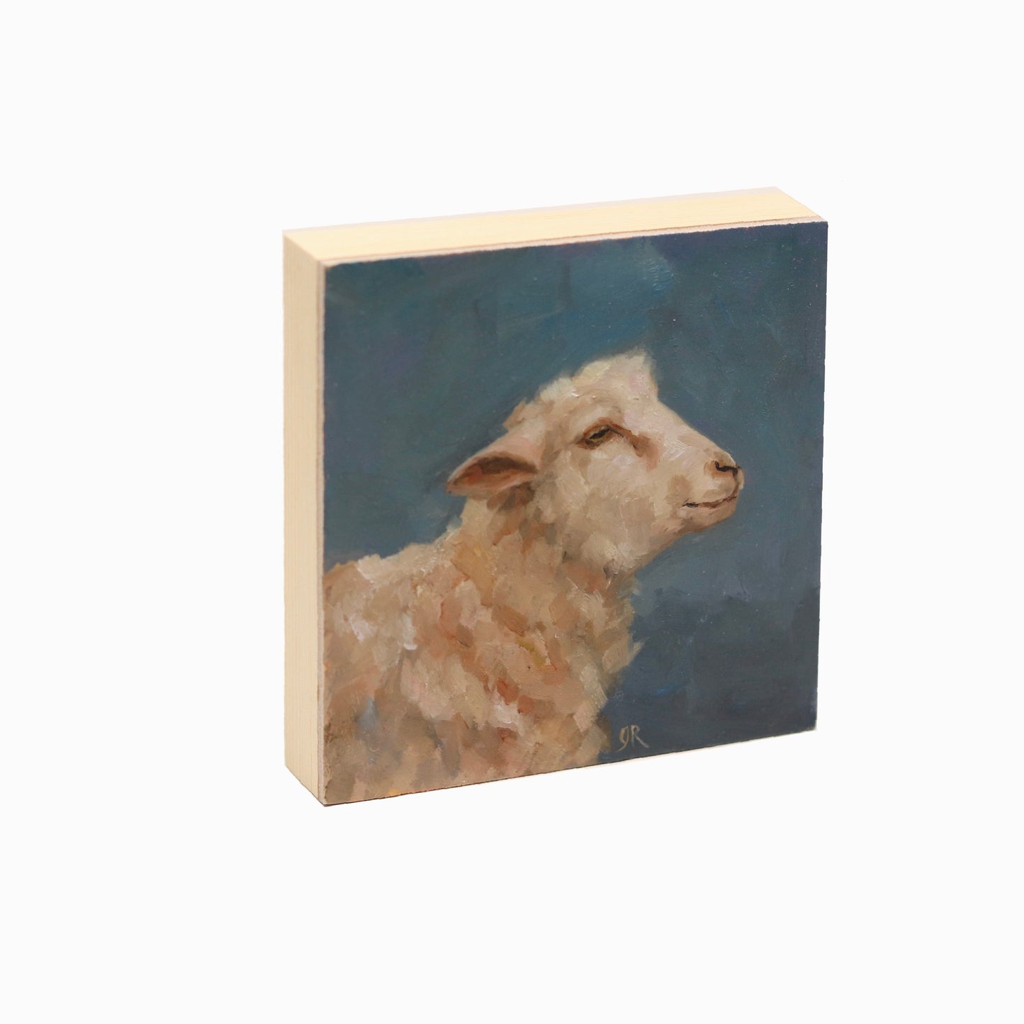 Sheep Mini Portrait | Original Oil Painting | 4”x4”