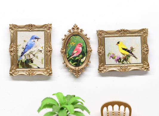 Mini Canvas Art Print Magnets - Songbirds