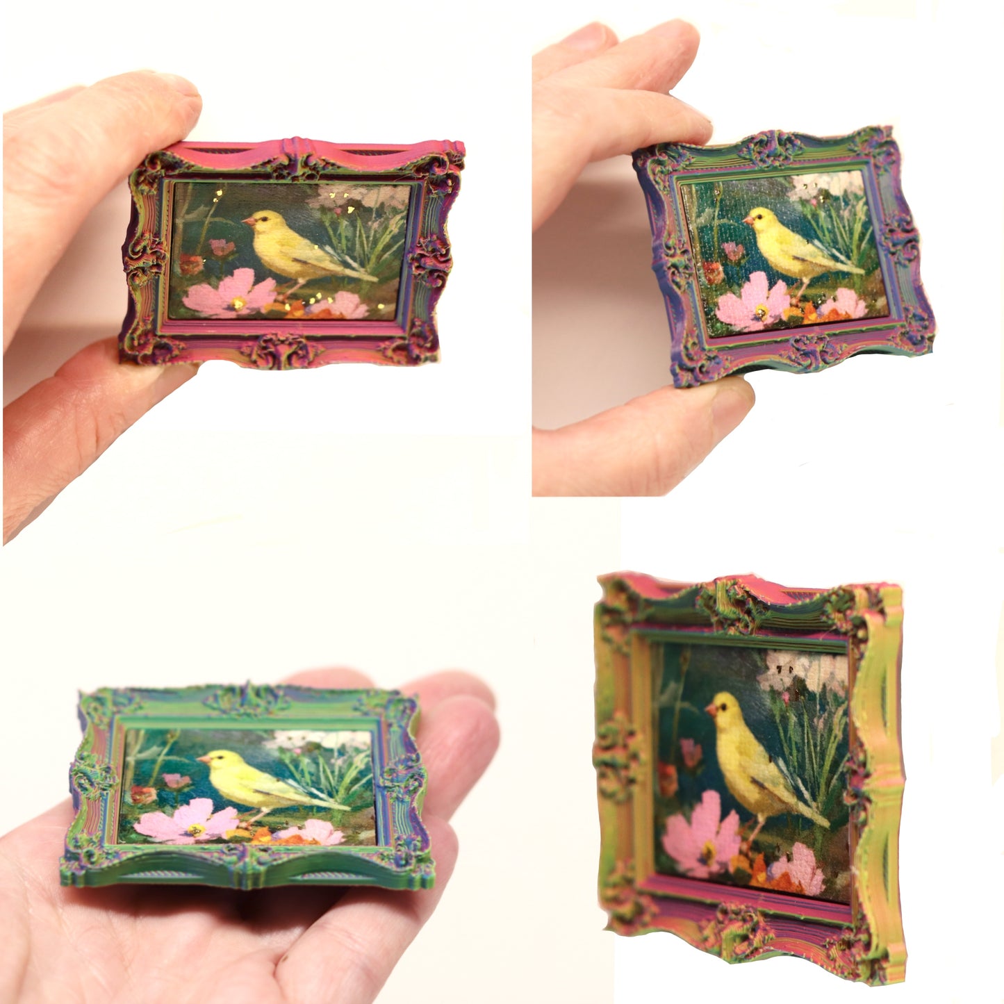 Mini Canvas Art Print Magnets - Canaries