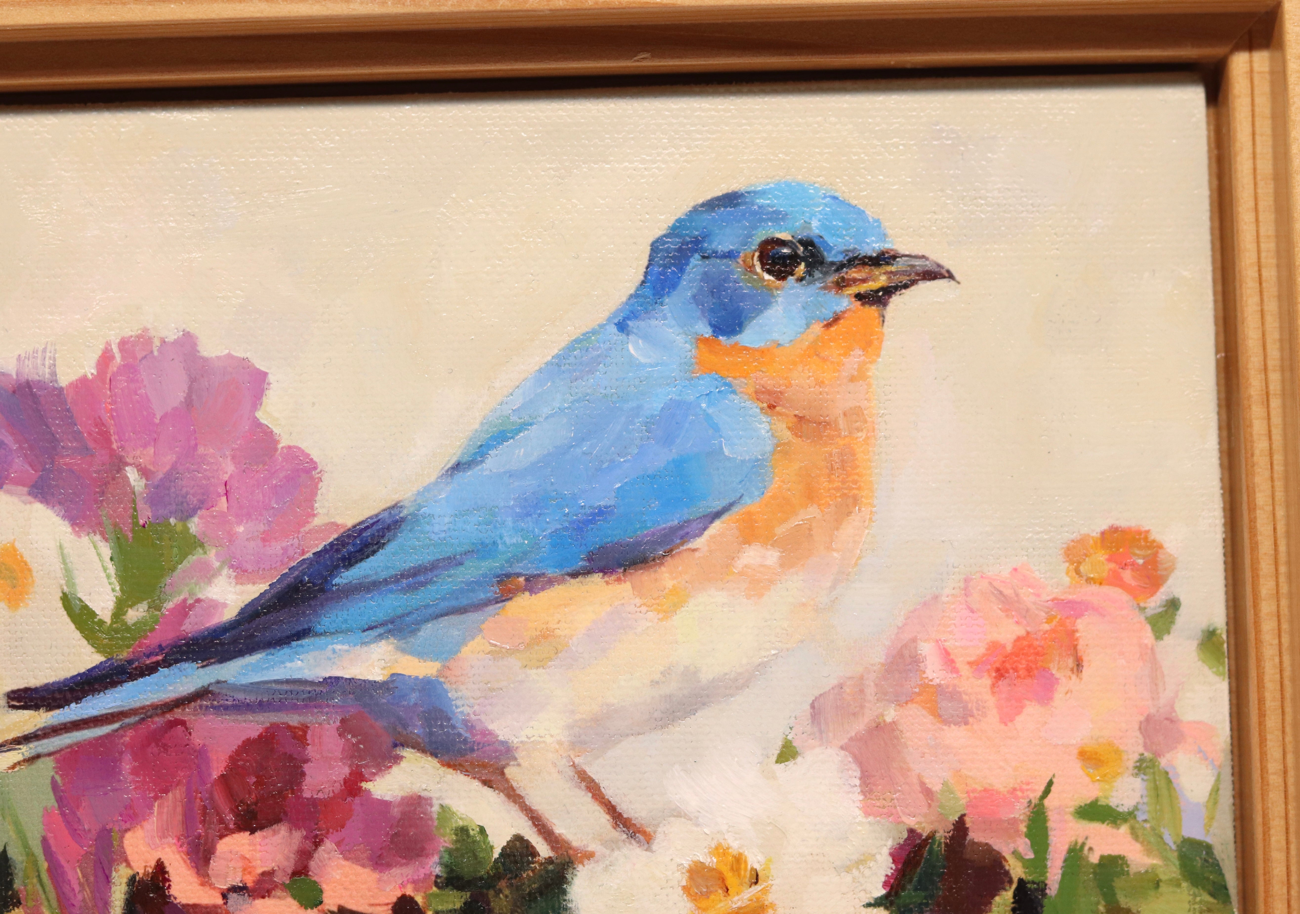 Original Oil Painting | Eastern Bluebird 2 | Framed 5”x7