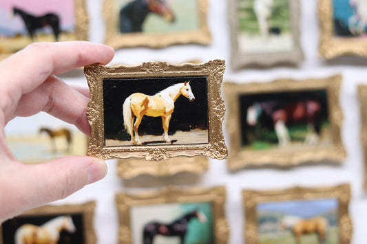 Mini Canvas Art Print Magnets - Horses