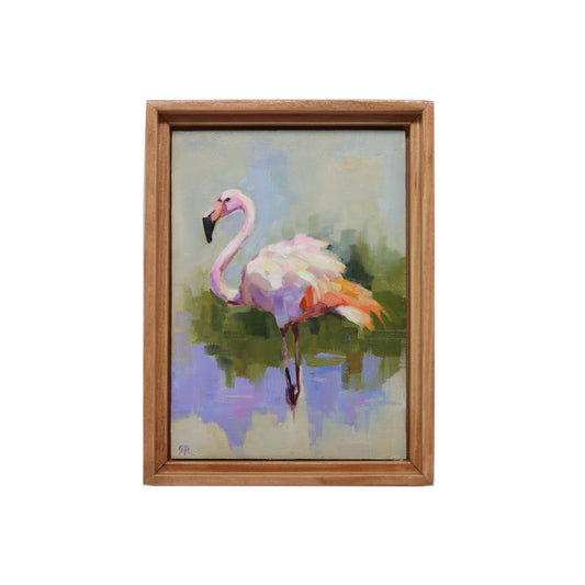 Original Oil Painting | Flamingo 7 | Framed 5”x7”