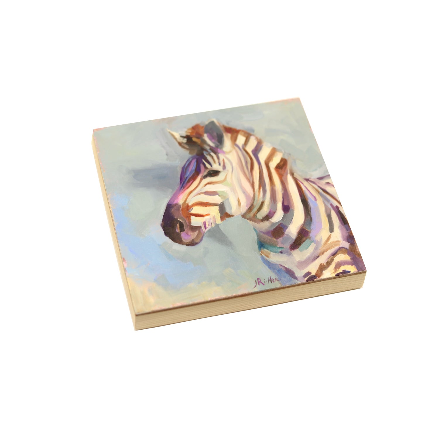 Zebra  Portrait 3 | Original Oil Painting | 6"x6"