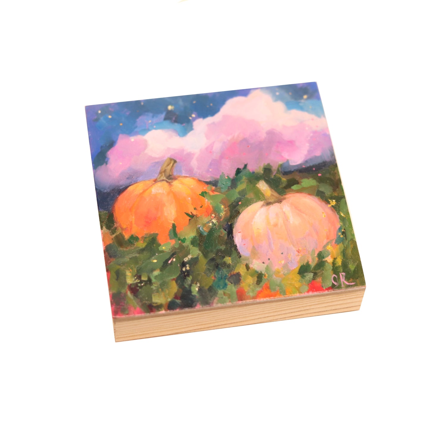 Pumpkin Patch | Original Mini Oil Painting | 4”x4”