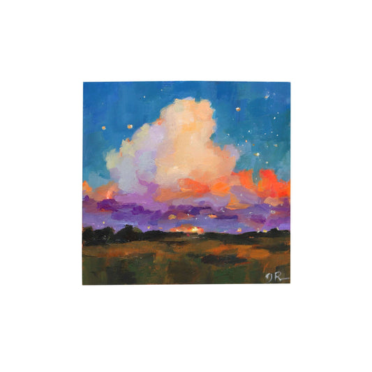 Cloud Landscape 33 | Original Mini Oil Painting | 4”x4”