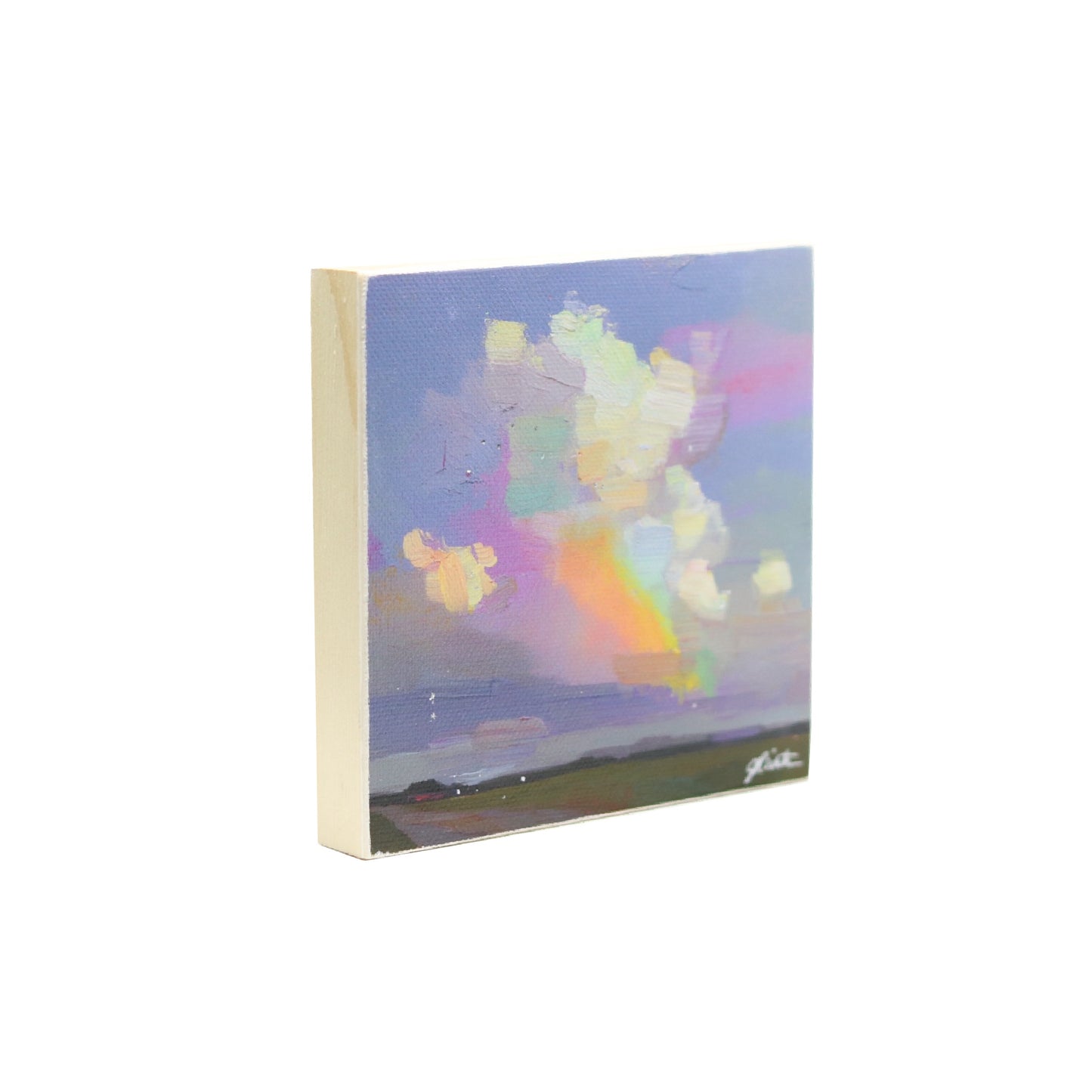 Print on Canvas | Hand Detailed | Rainbow Landscape | 5x5”