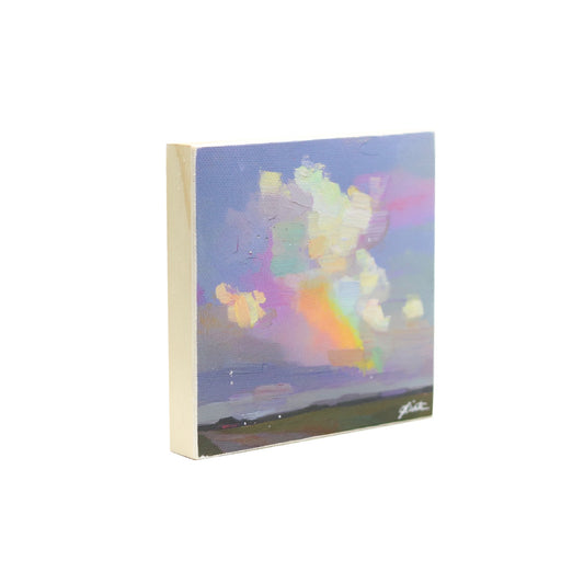 Print on Canvas | Hand Detailed | Rainbow Landscape | 5x5”
