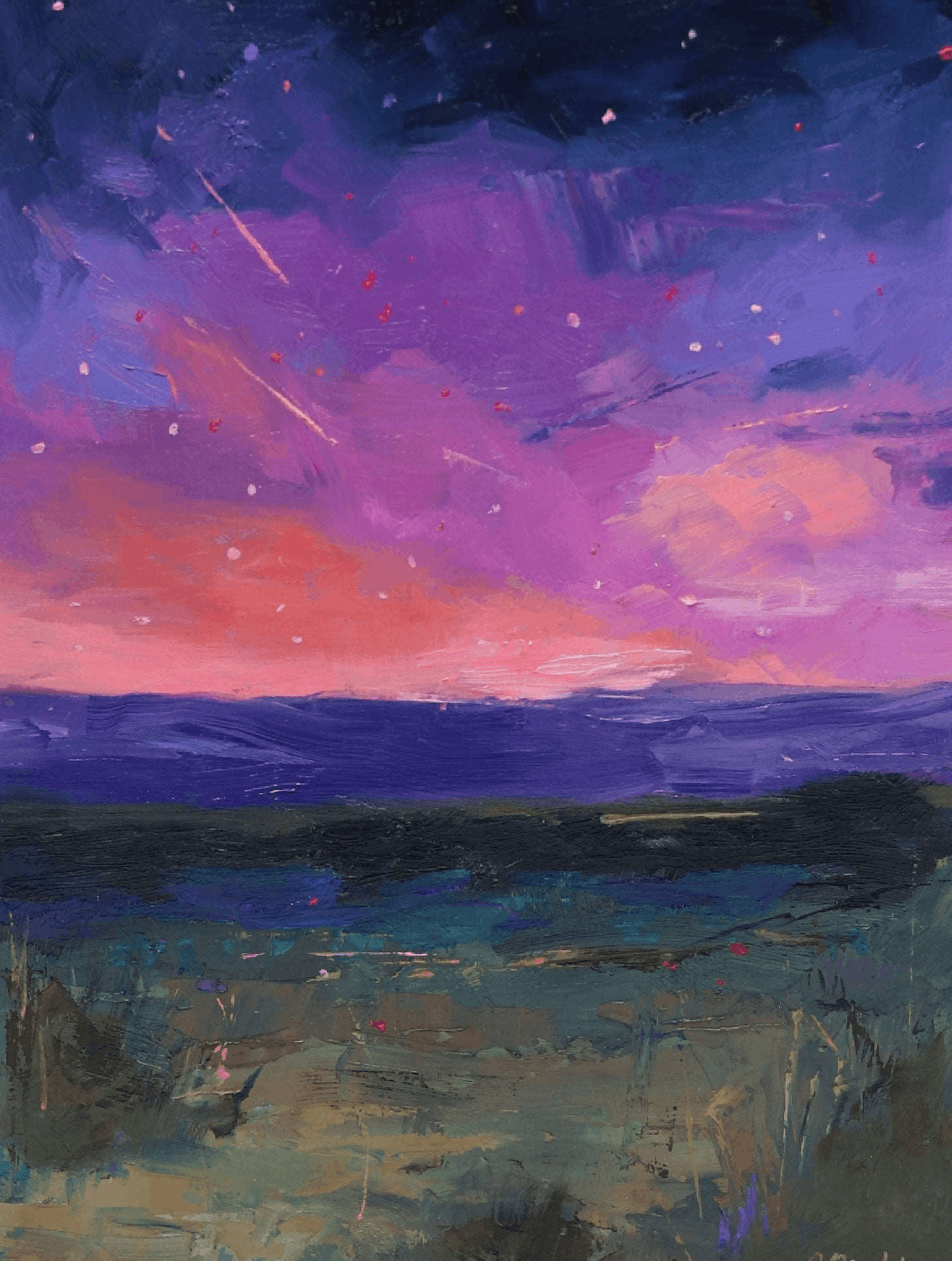 Night Landscape 21 | Original Oil Painting | 6” x 8”