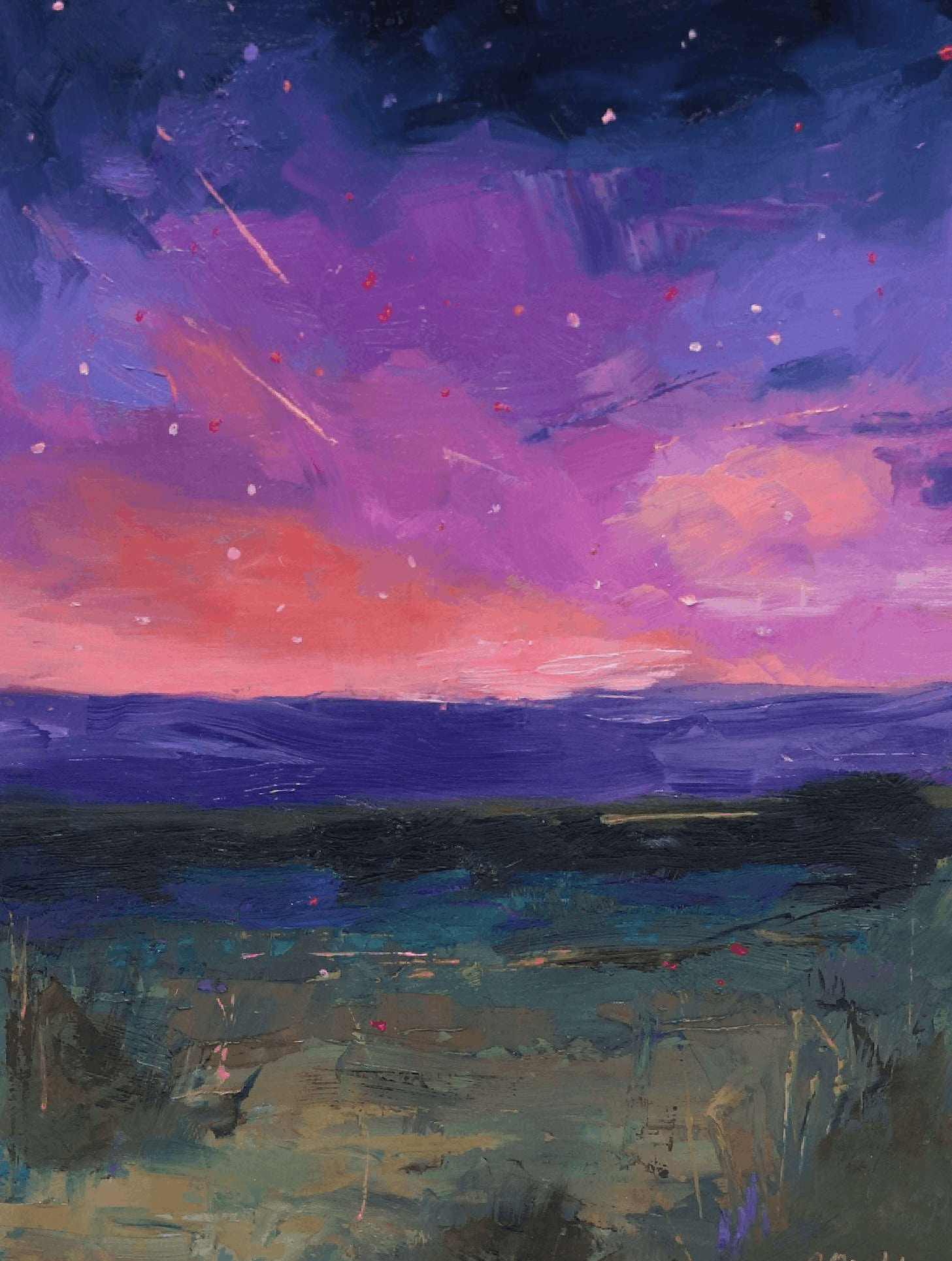 Night Landscape 21 | Original Oil Painting | 6” x 8”