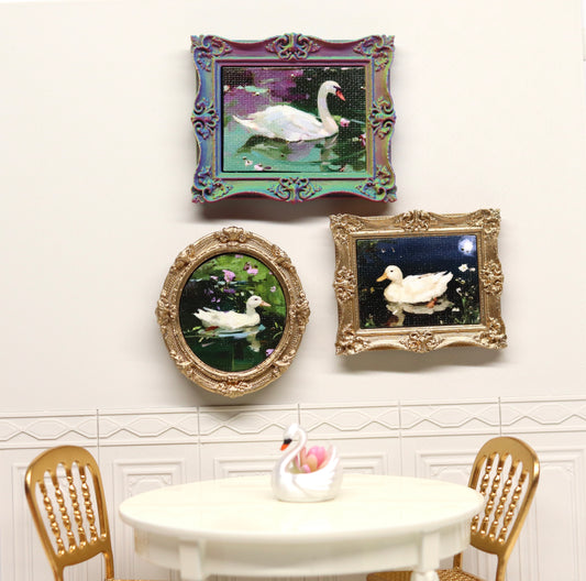 Mini Canvas Art Print Magnets - Water Birds Collection