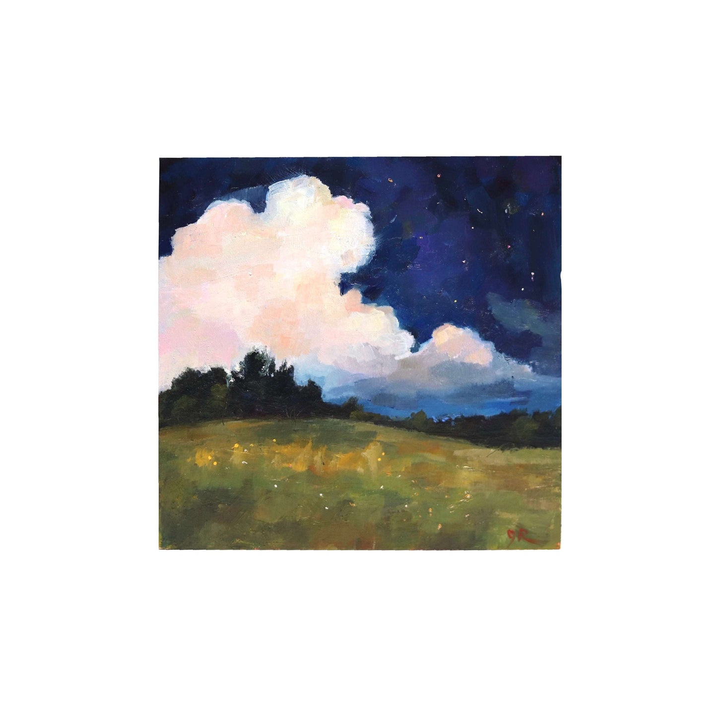 Cloud Landscape 34 | Original Mini Oil Painting | 5"x5"